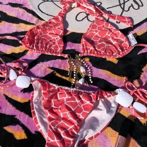 NWT beach bunny bikini Glitter in the Air or Giraffe, M set